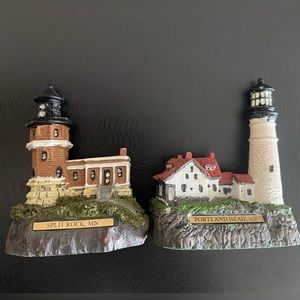 Vintage lighthouse collectible set of 2 1990’s GUC
